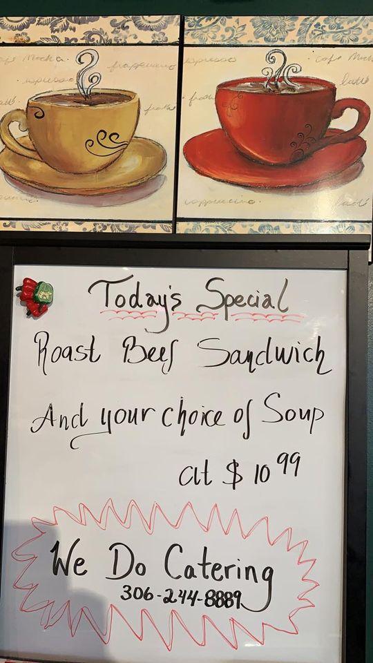 Menu at Grandma Lee's Bakery/Cafe, Saskatoon