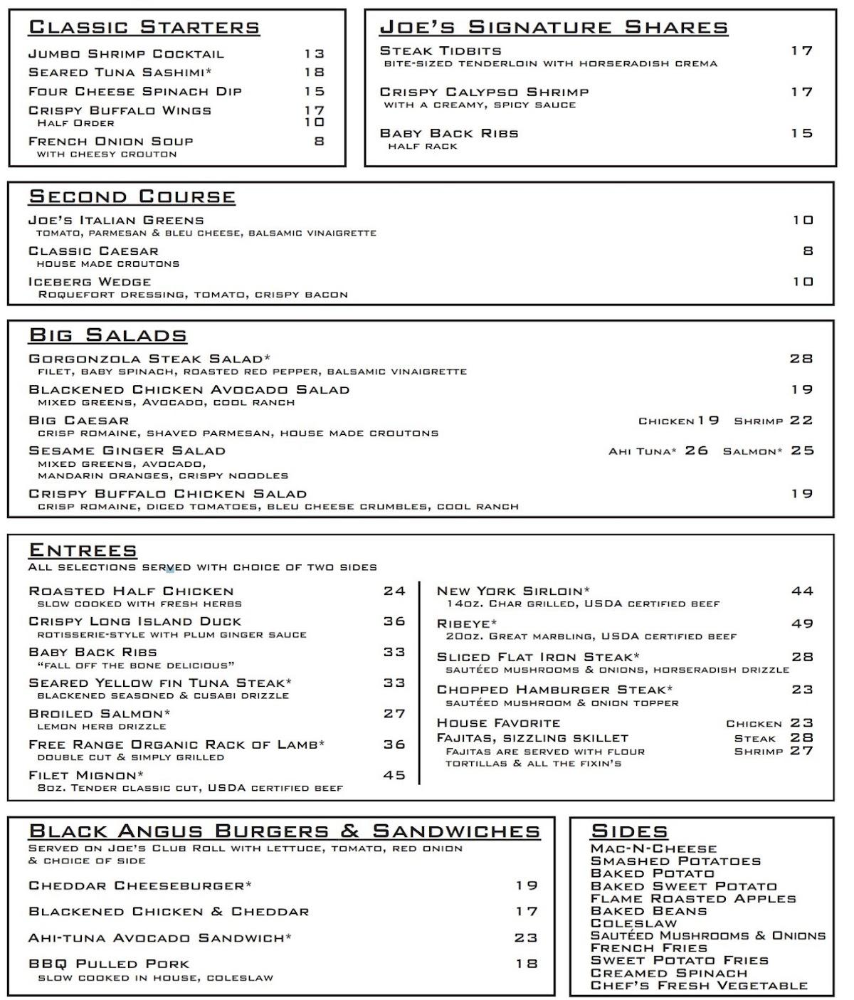 Joe's American Grill in Westhampton Beach Restaurant menu and reviews