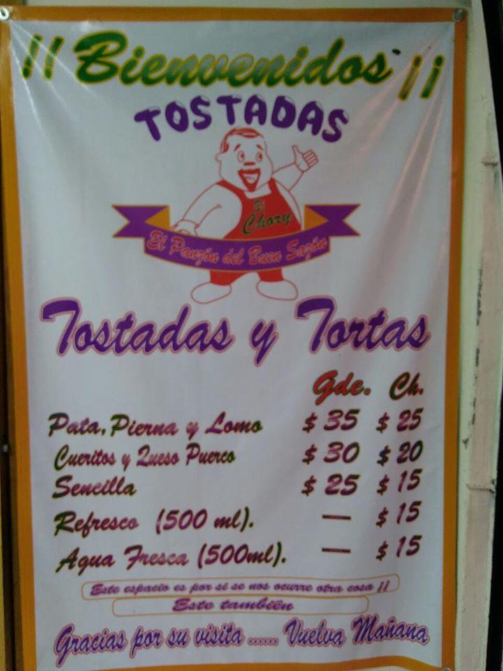 Menu At Tostadas El CHORY Restaurant Guadalajara