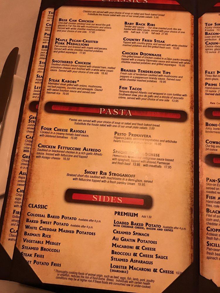 Menu at FireRock Steakhouse, Las Vegas, Centennial Center Blvd