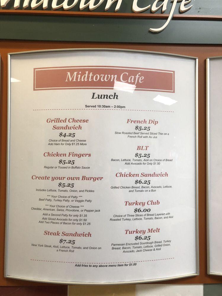 Menu at Midtown Cafe, Carson City