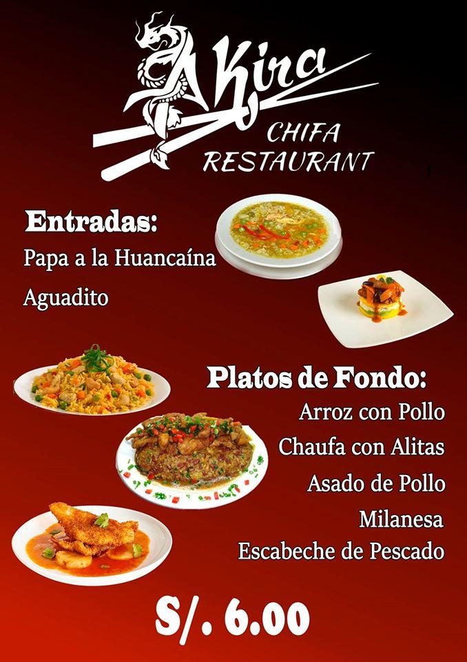 Menu at Akira Chifa Restaurant, Barranca