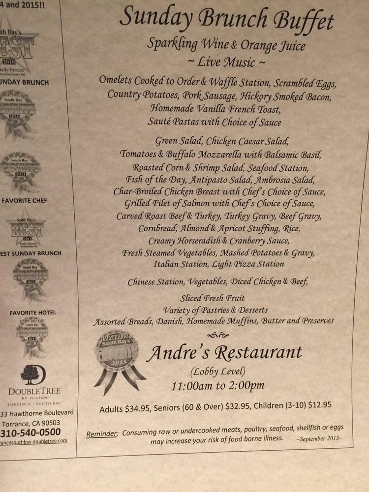 Menu at Andre's restaurant, Torrance