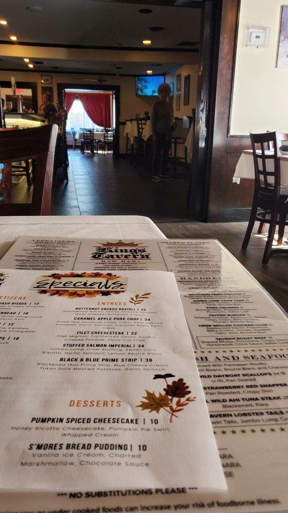 Menu at Kings Tavern restaurant, Coatesville