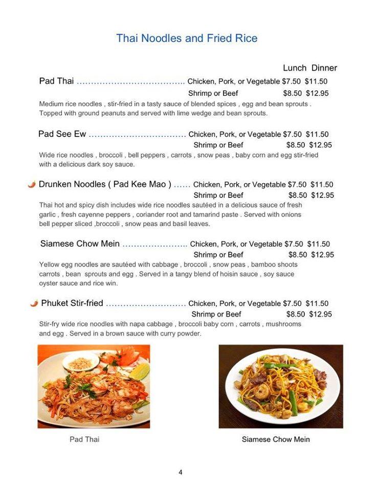 Menu at Papaya Salad Thai Food Restaurant, Cuyahoga Falls