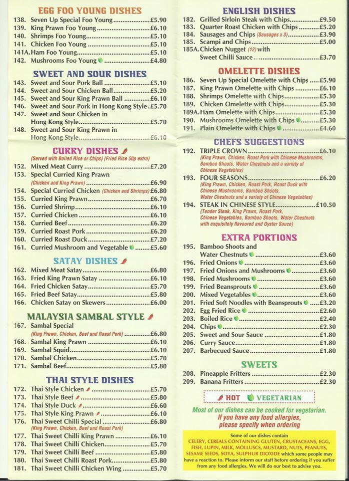 Menu At Seven Up Express Fast Food Plymouth