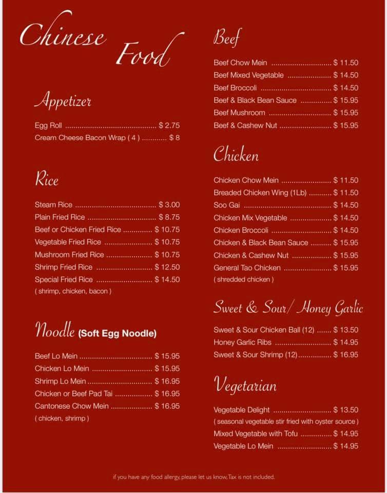 bras d'or yacht club restaurant menu