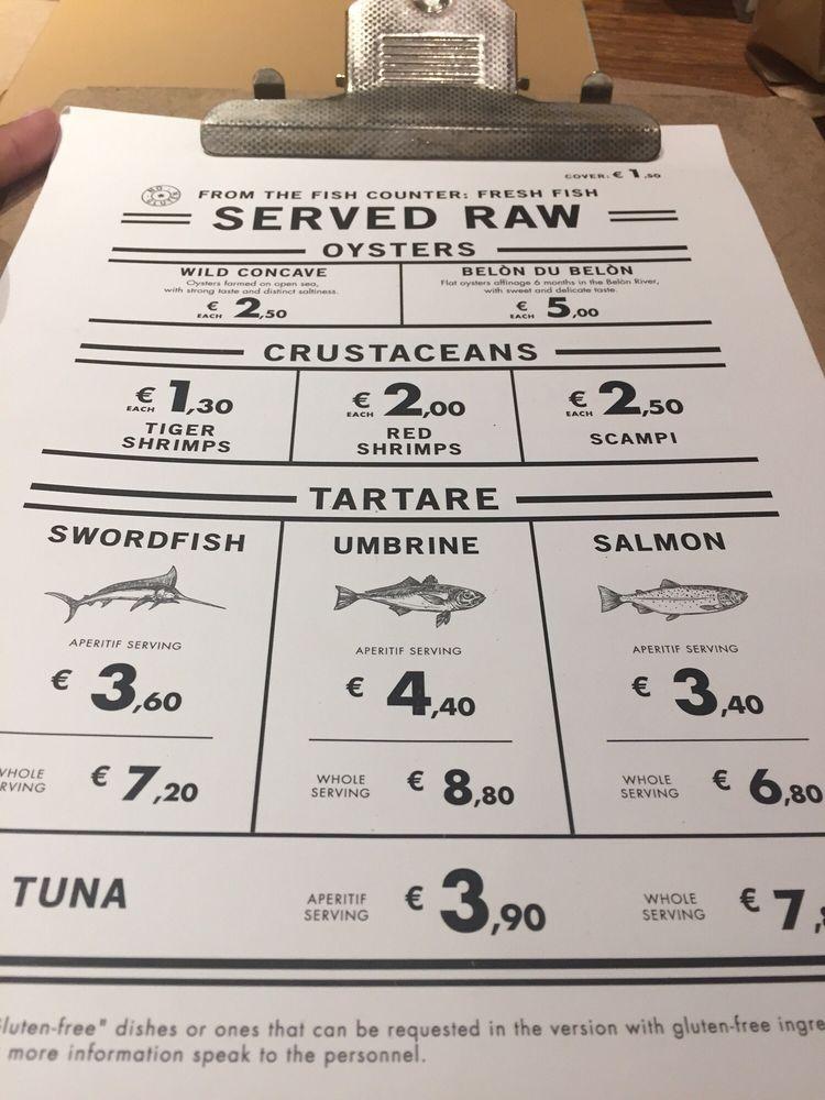 Menu at Fishing Lab Alle Murate restaurant, Florence