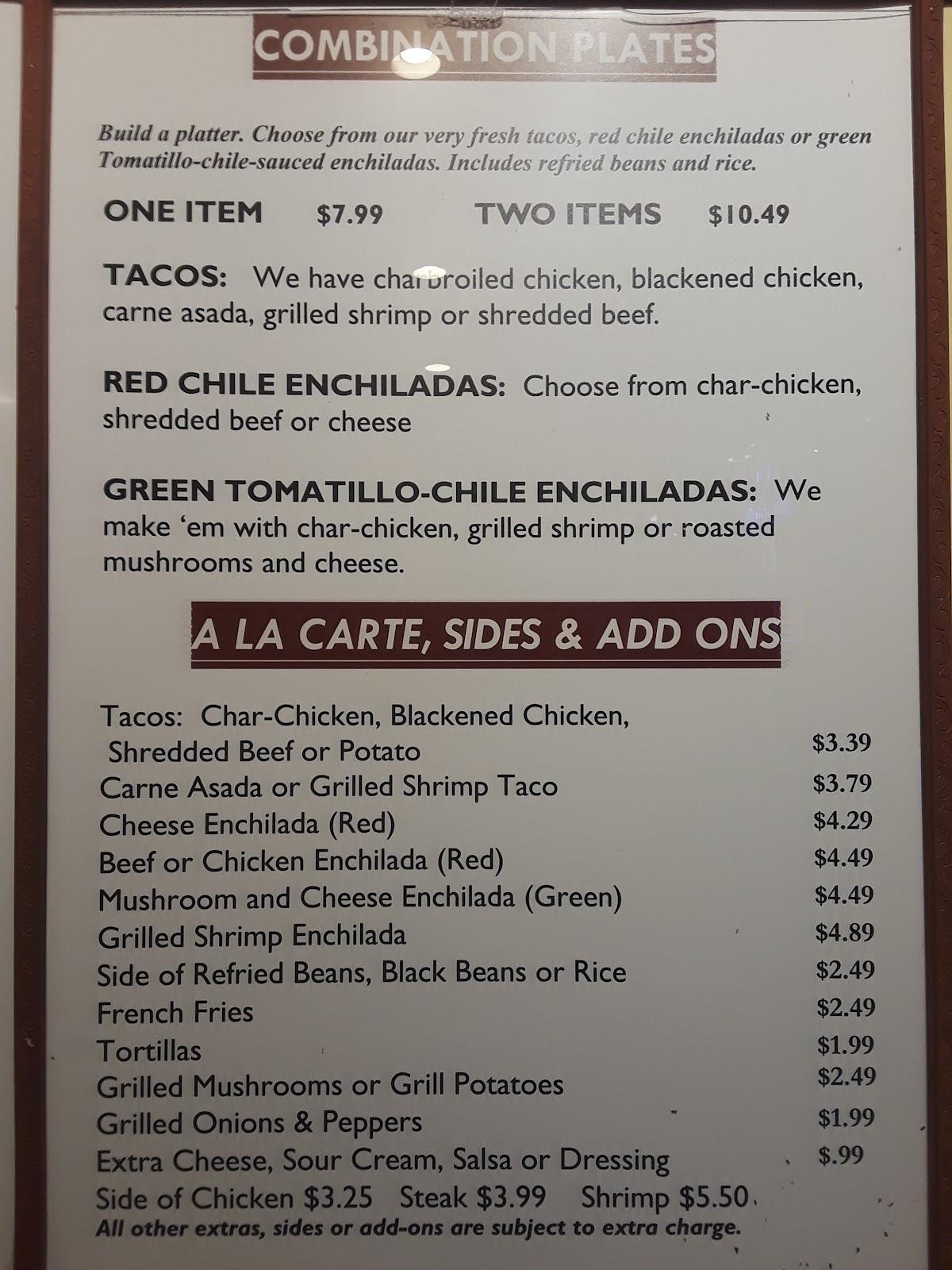 Menu at Michael's Grill & Taqueria restaurant, Pacific Grove, Forest Ave