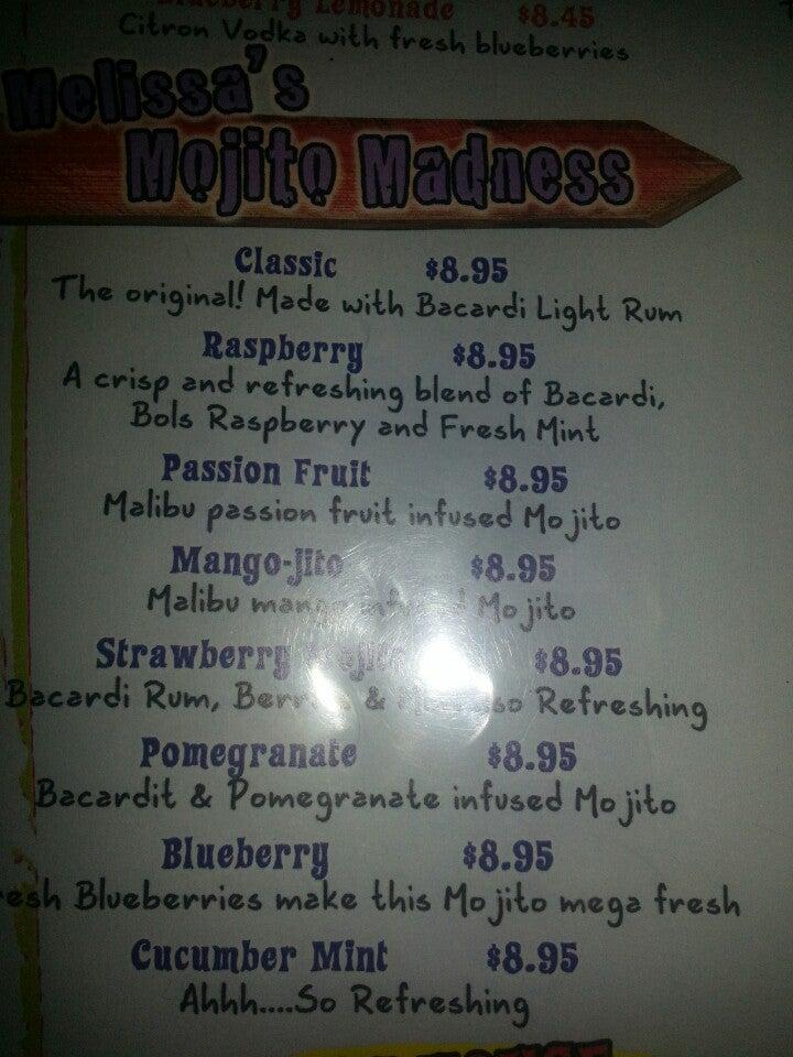 Menu at Mulligan's Beach House pub & bar, Sebastian