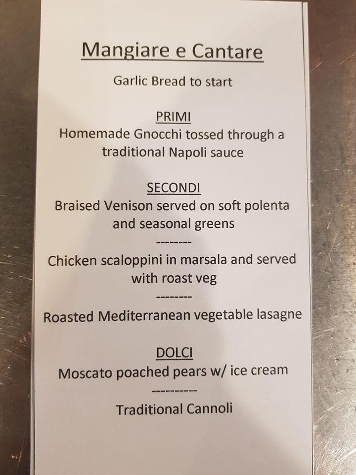 Menu at Café Capello cafe, Lismore