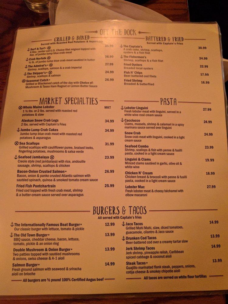 Menu at Fish Market Restaurant, Alexandria, 105 King St