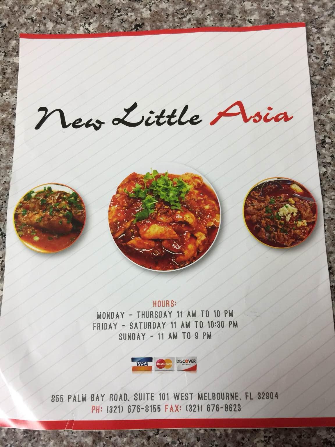 Menu at Little Asia restaurant, West Melbourne