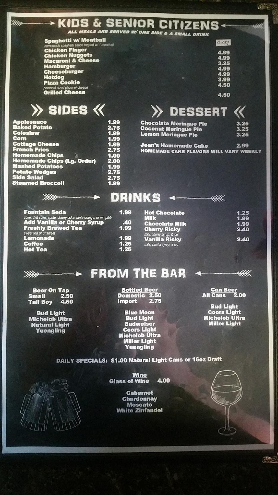 Menu at Port West Restaurant, Westernport