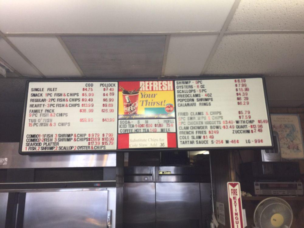 Menu at Simon's Fish & Chips restaurant, Hemet