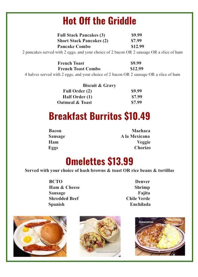 Menu at El Sarape Mexican Bar & Grill, Pixley