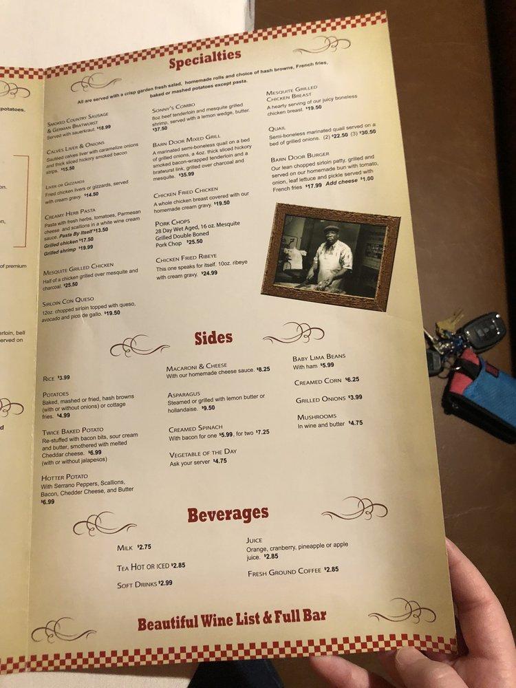 Menu at The Barn Door Restaurant & Meat Market, San Antonio
