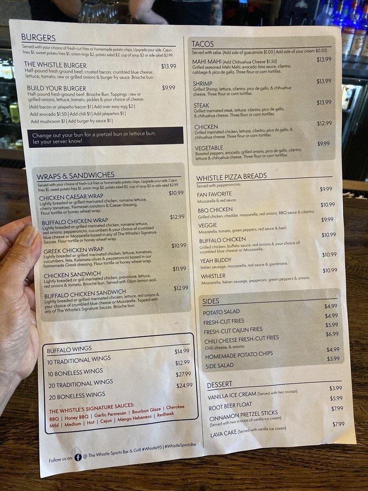 Menu at The Whistle Sports Bar & Grill, Oak Lawn