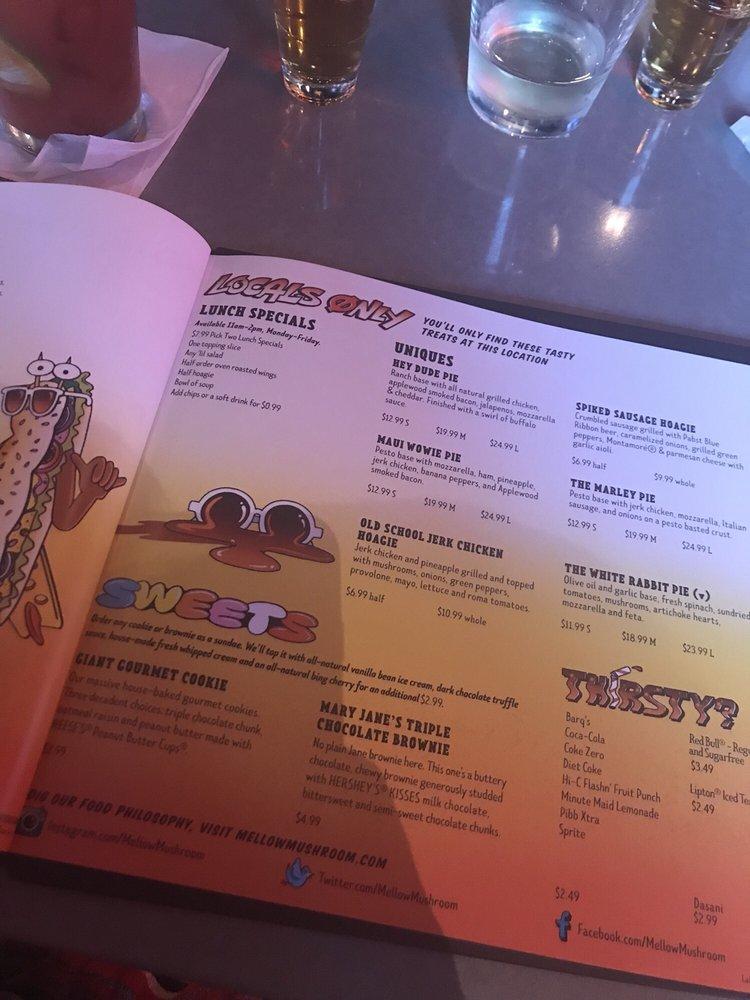 Menu at Mellow Mushroom Lake Charles pizzeria, Lake Charles