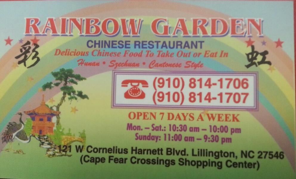 Rainbow Garden In Lillington Restaurant Menu And Reviews