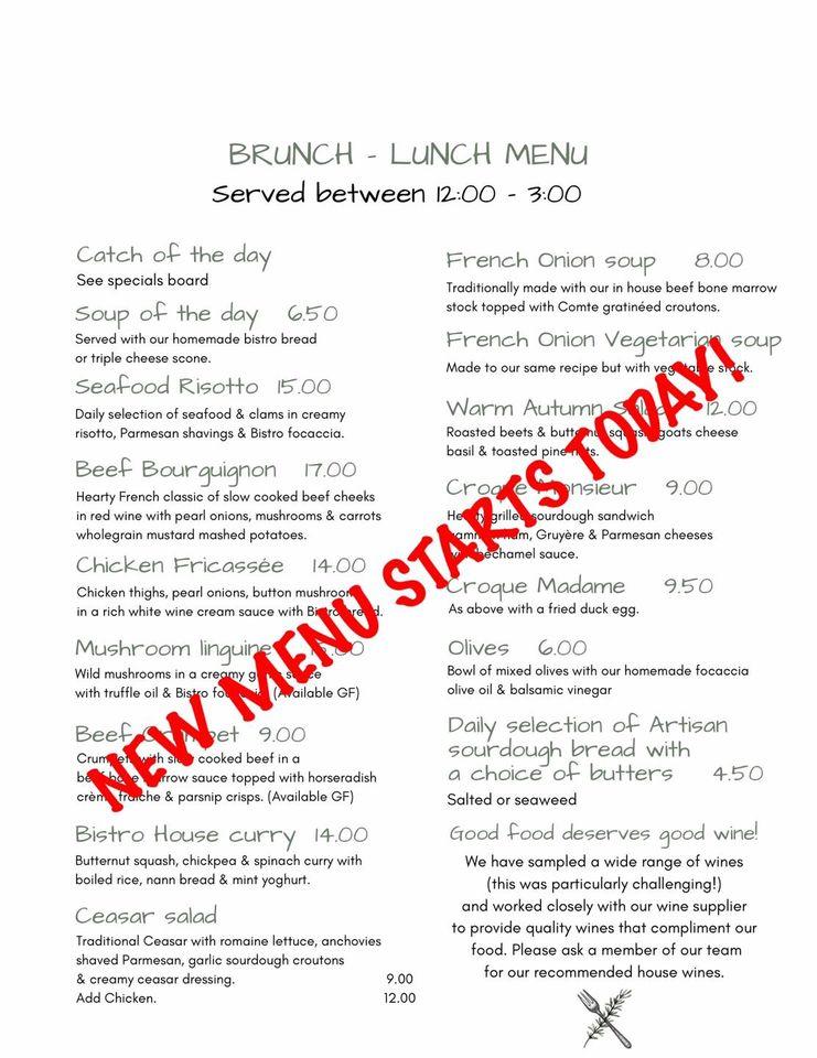 Menu at The Kitchen@London House restaurant, Ventnor
