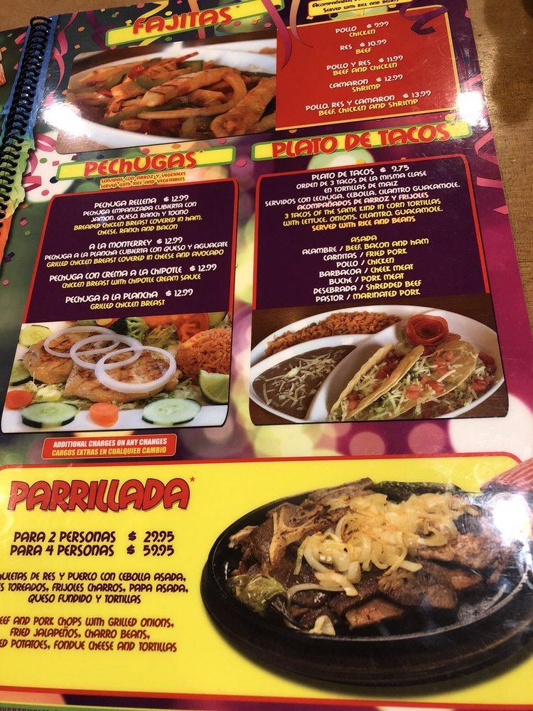 Menu at El Viva Mexico Restaurant, Albuquerque