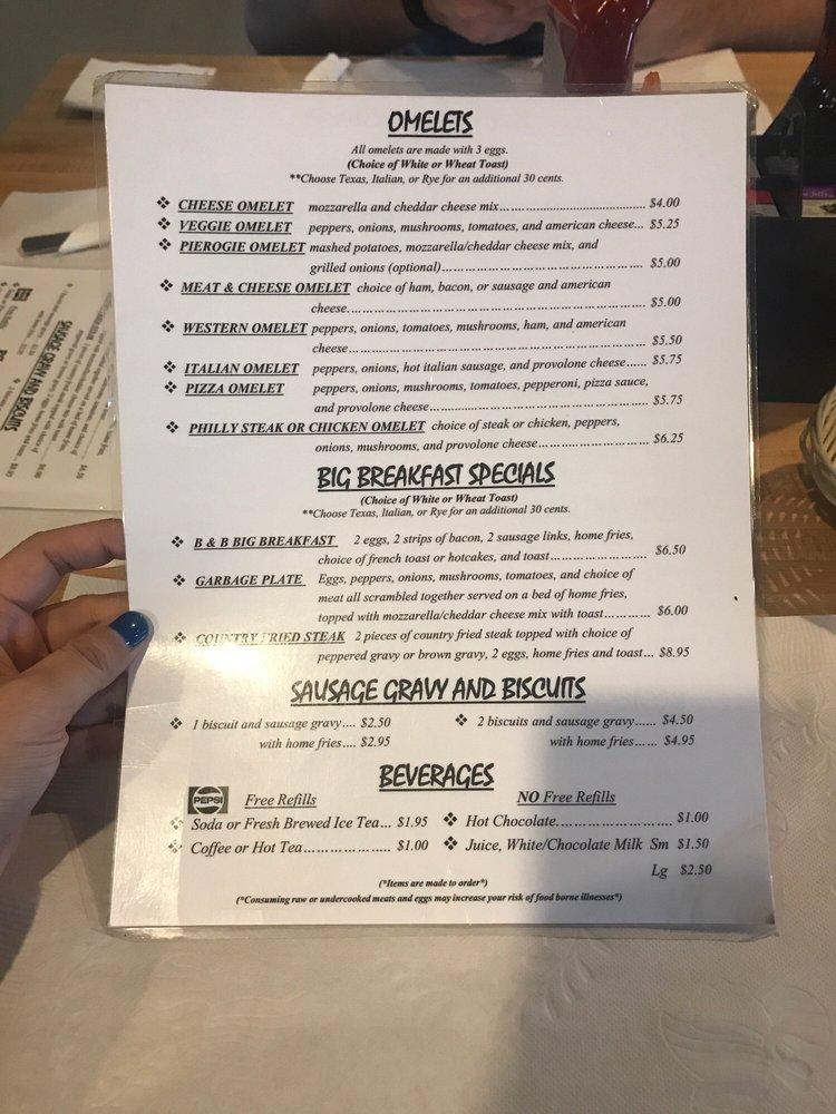 Menu At B & B Family Diner Restaurant, Perryopolis