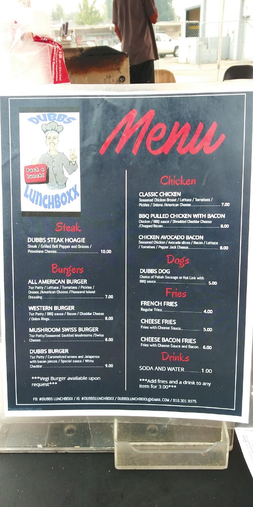 Menu At Dubbs Lunchbox Restaurant North Highlands