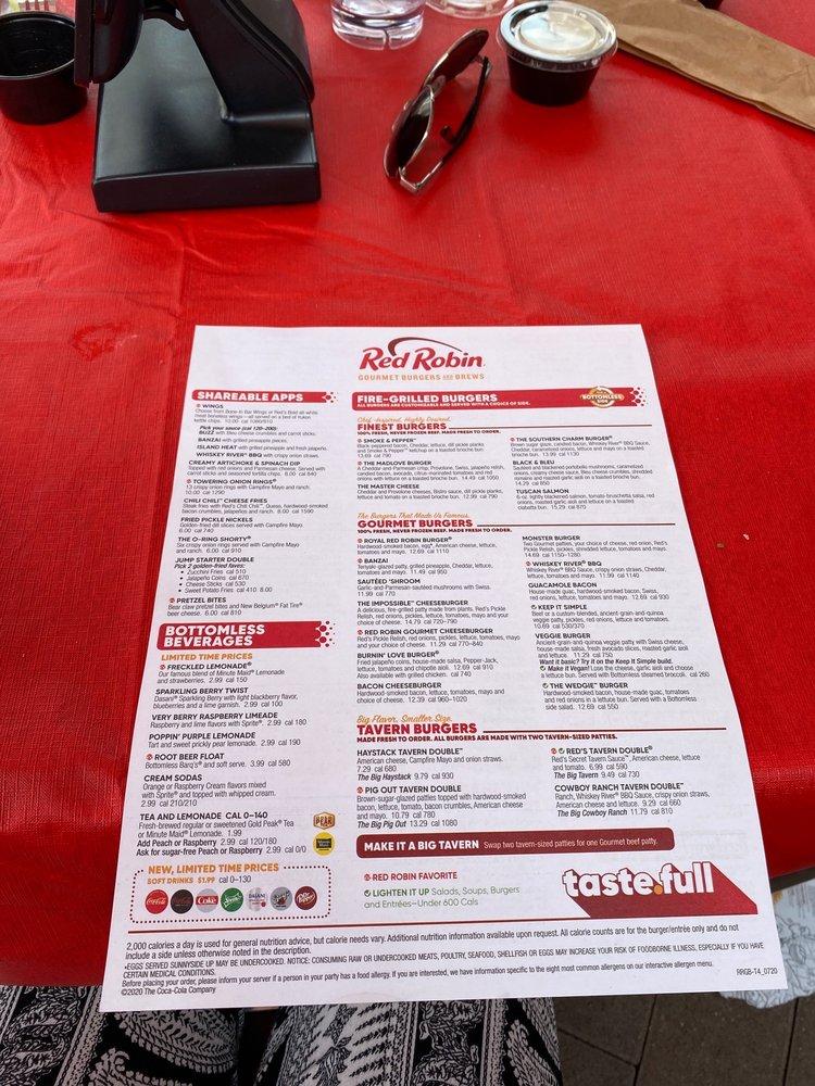 Menu at Red Robin Gourmet Burgers and Brews restaurant, Temecula ...