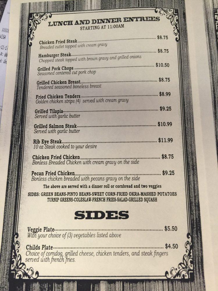Menu at Bailey's Cafe, Ennis