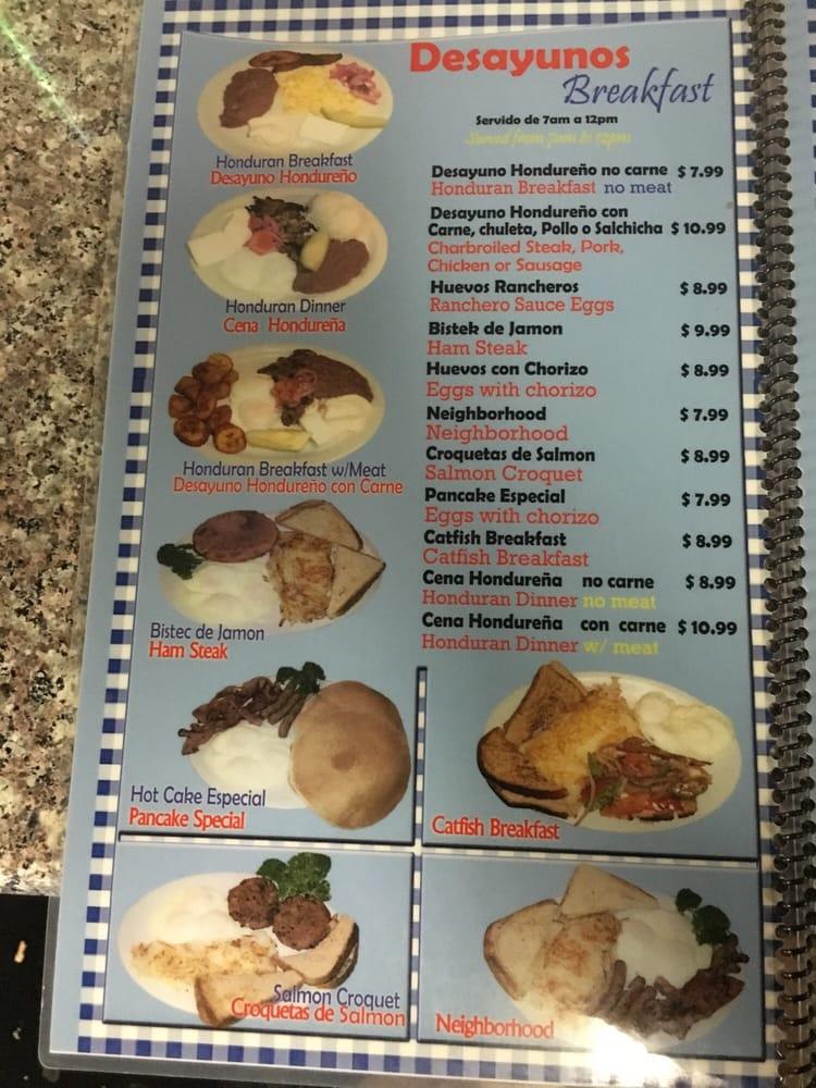 Menu at Copan Sula Restaurant, Huntington Park