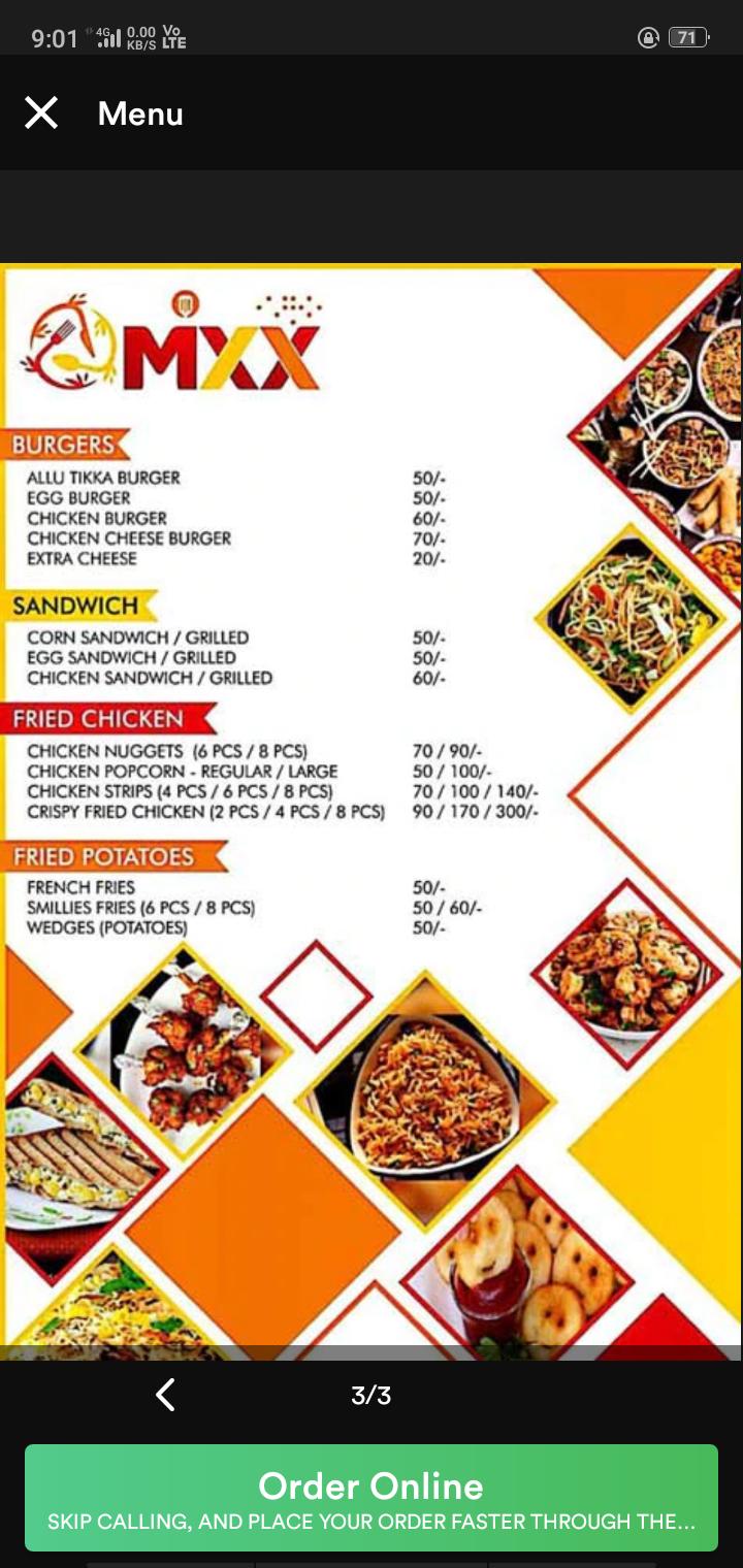 mixx restaurant Kolkata menu