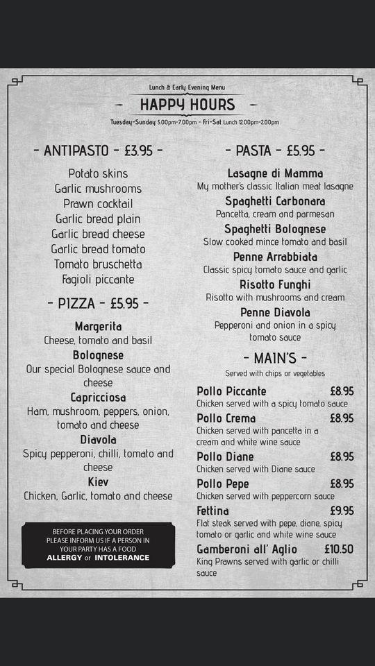Menu at Boars Head Bistro restaurant, Sunderland