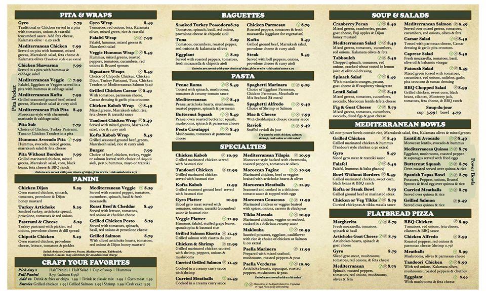 Menu at Olive Tree Cafe, Davenport, Davenport, W Locust St