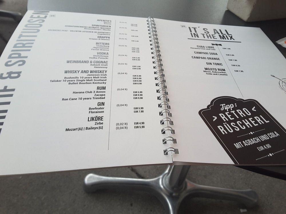 Menu at Café Glockenspiel cafe, Salzburg