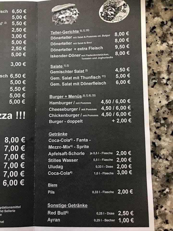 Speisekarte von Gerze Döner Kebap restaurant, Jockgrim