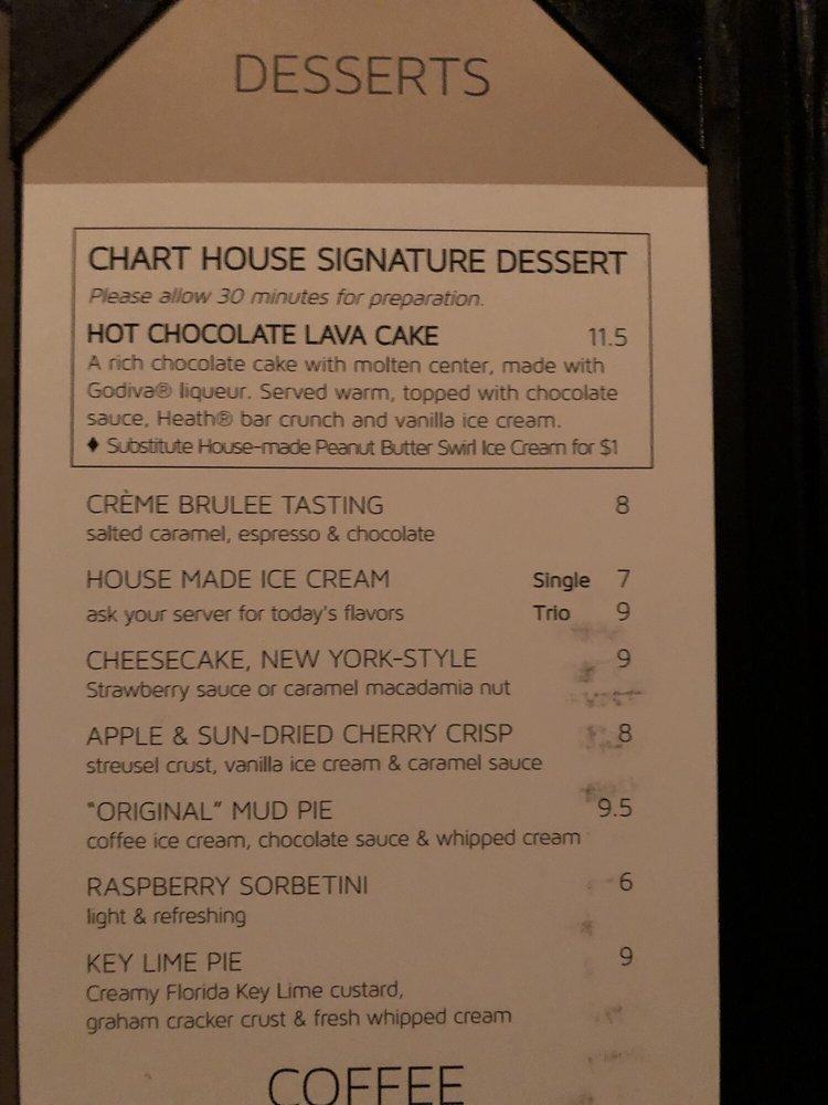 Menu at Chart House steakhouse, Alexandria