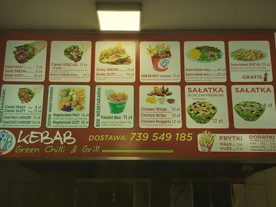 Menu at Tantuni Kebab restaurant, Gostynin