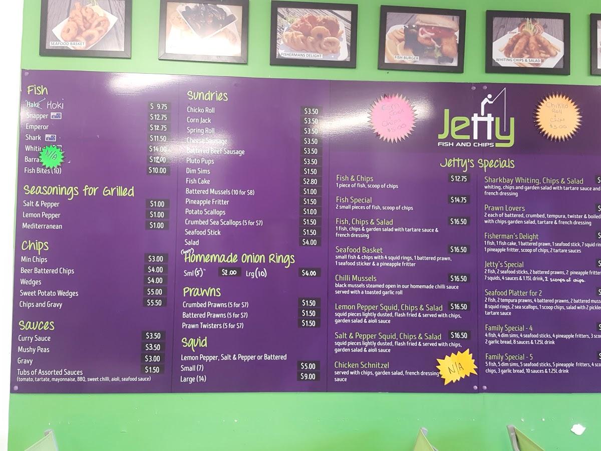 Menu at Jetty Fish N Burgers fast food, Mandurah