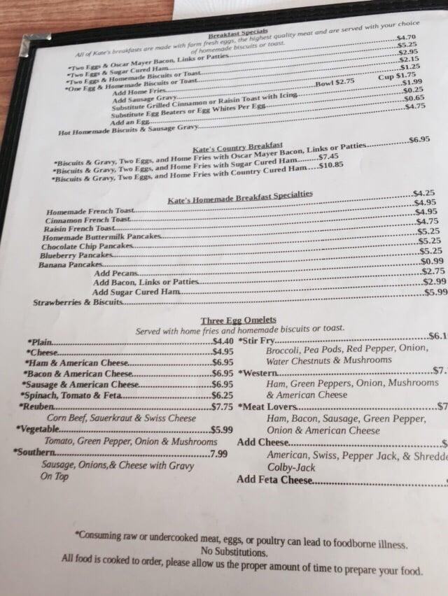 Menu At Kate S Kitchen Restaurant Flat Rock   R0a3 Menu Kates Kitchen 2022 10 2 