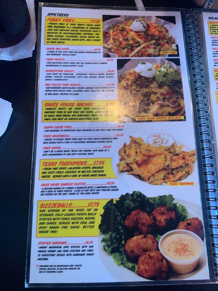 Menu at Wing Daddy's Sauce House restaurant, Little Elm