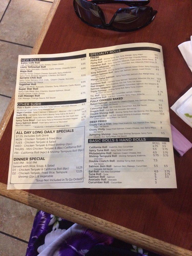 Menu At Katsu Cafe, San Diego, Clairemont Mesa Blvd #B