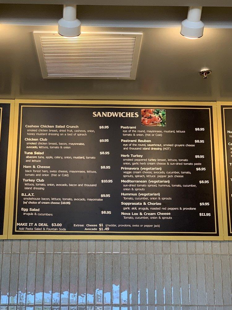 Menu at Bagel Bistro cafe, Rancho Mission Viejo