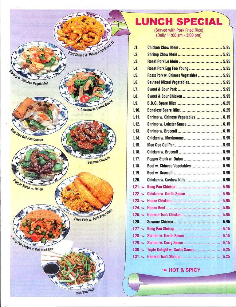 Menu at Wah's Garden restaurant, Bloomfield