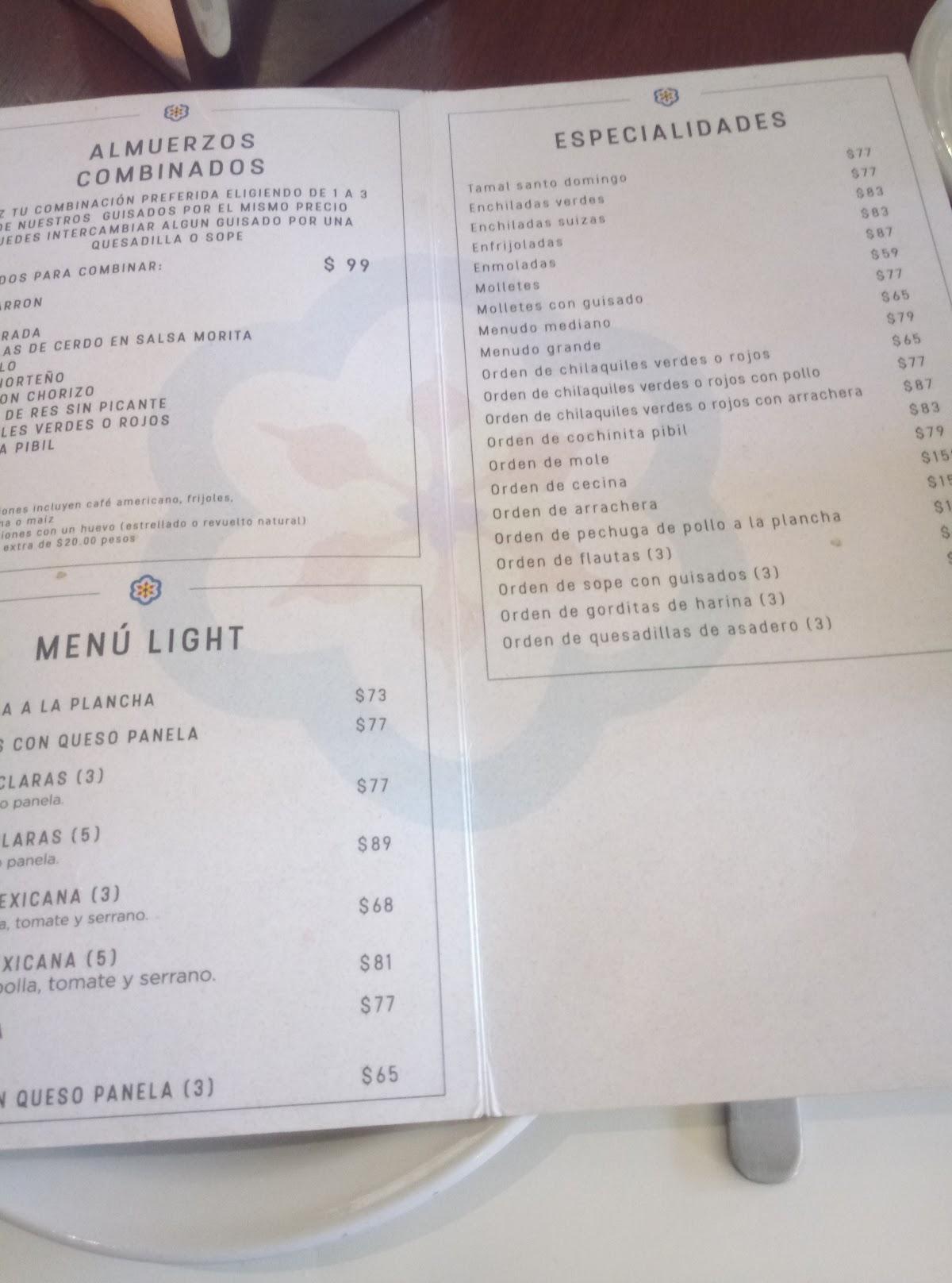 Carta del restaurante Patio Santo Domingo, Aguascalientes