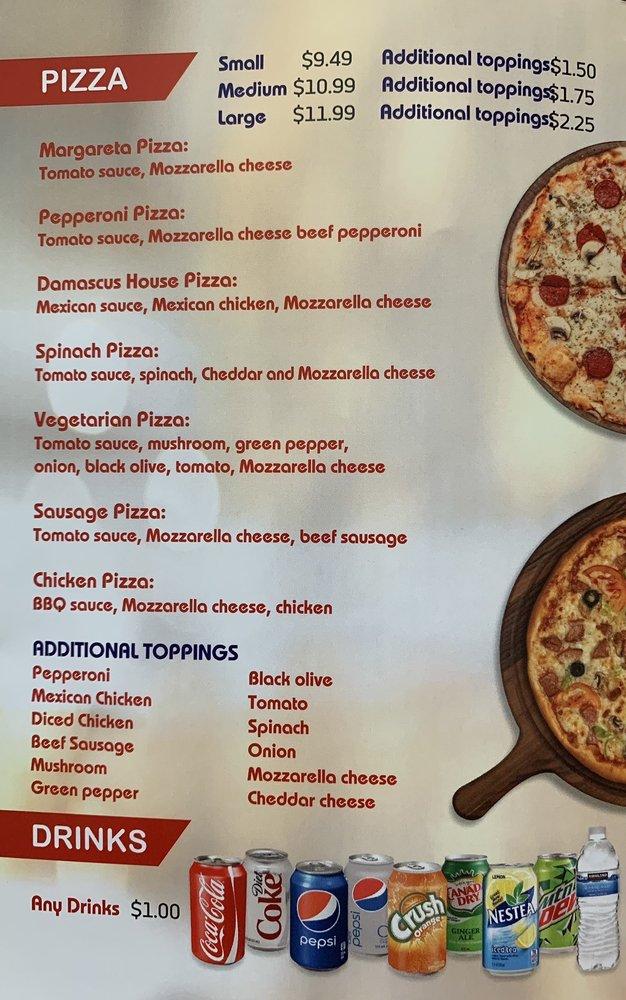 Menu at Damascus House Restaurant and Cafe, London