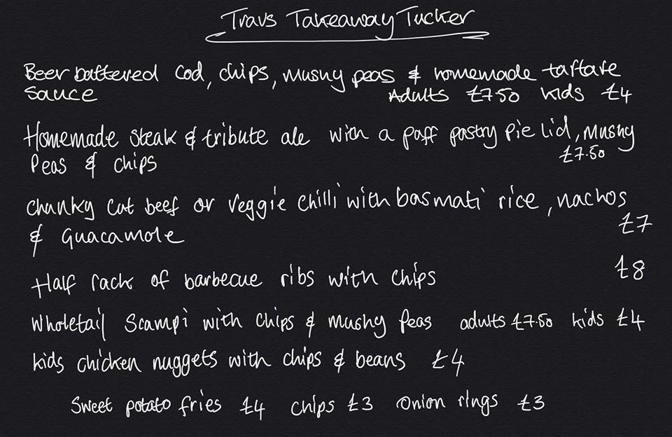 travellers rest stanley lunchtime menu prices