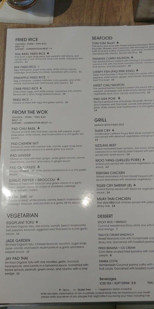 Menu at BKK thai kitchen + bar, Corpus Christi, S Alameda St UNIT 27