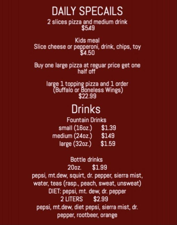 Menu at Pizza King pizzeria, Wellsville, 35 N Main St Suite 1