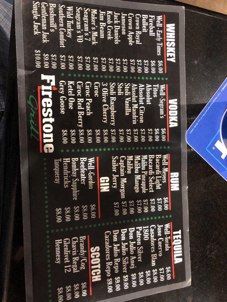 Menu at Firestone Grill pub & bar, Bakersfield, California Ave